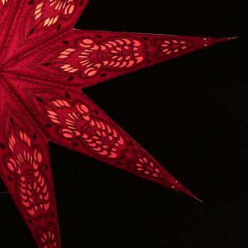 Ganesha rot - Foldable glowing star, paper poinsettia with 9 points, 60 cm
